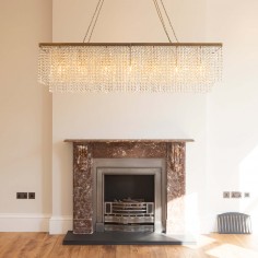 Wilmslow Crystal Rectangular Chandelier Antique Brass