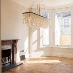 Wilmslow Crystal Rectangular Chandelier Antique Brass