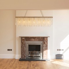 Wilmslow Crystal Rectangular Chandelier Antique Brass