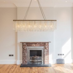 Wilmslow Crystal Rectangular Chandelier Antique Brass