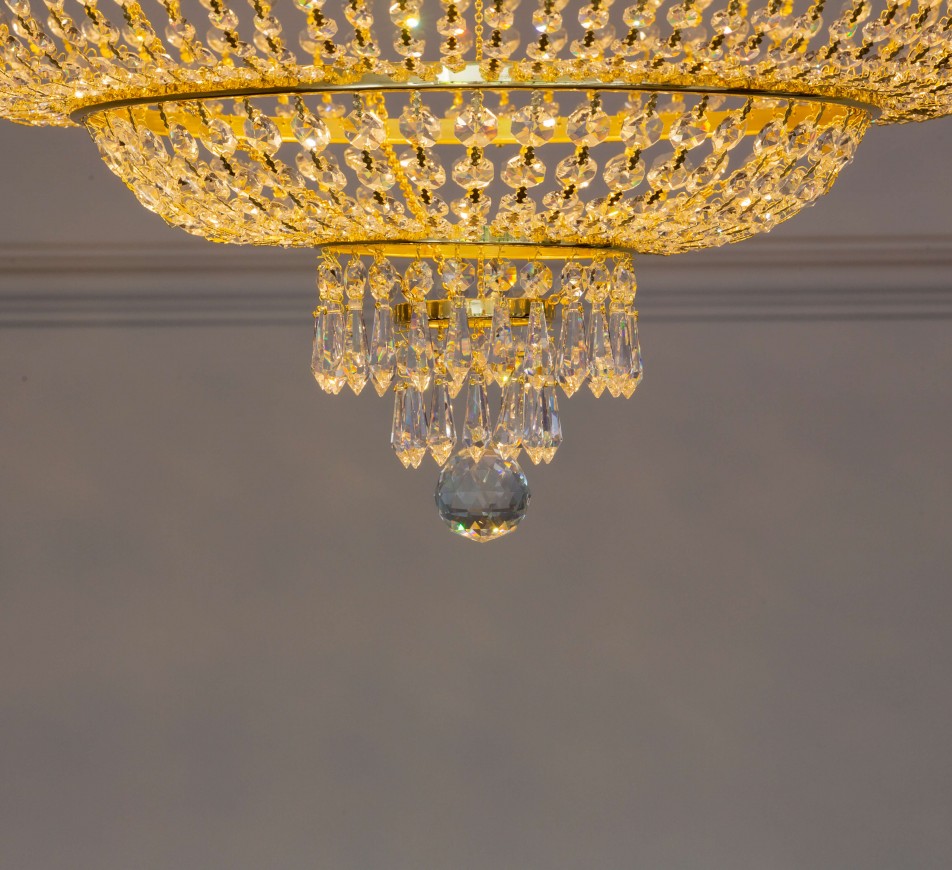 Malvern Crystal Ceiling Chandelier Gold