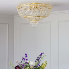 Malvern Crystal Ceiling Chandelier Gold