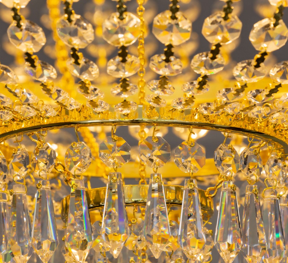 Malvern Crystal Ceiling Chandelier Gold