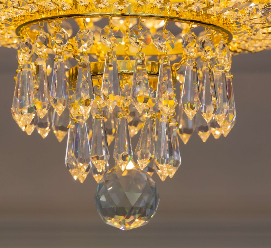 Malvern Crystal Ceiling Chandelier Gold