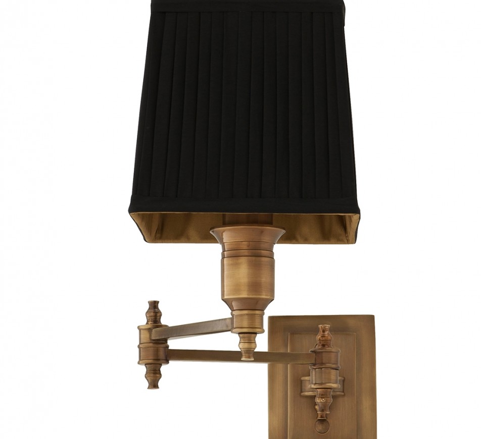 Wall Lamp Lexington Swing with Pleated Black Shade