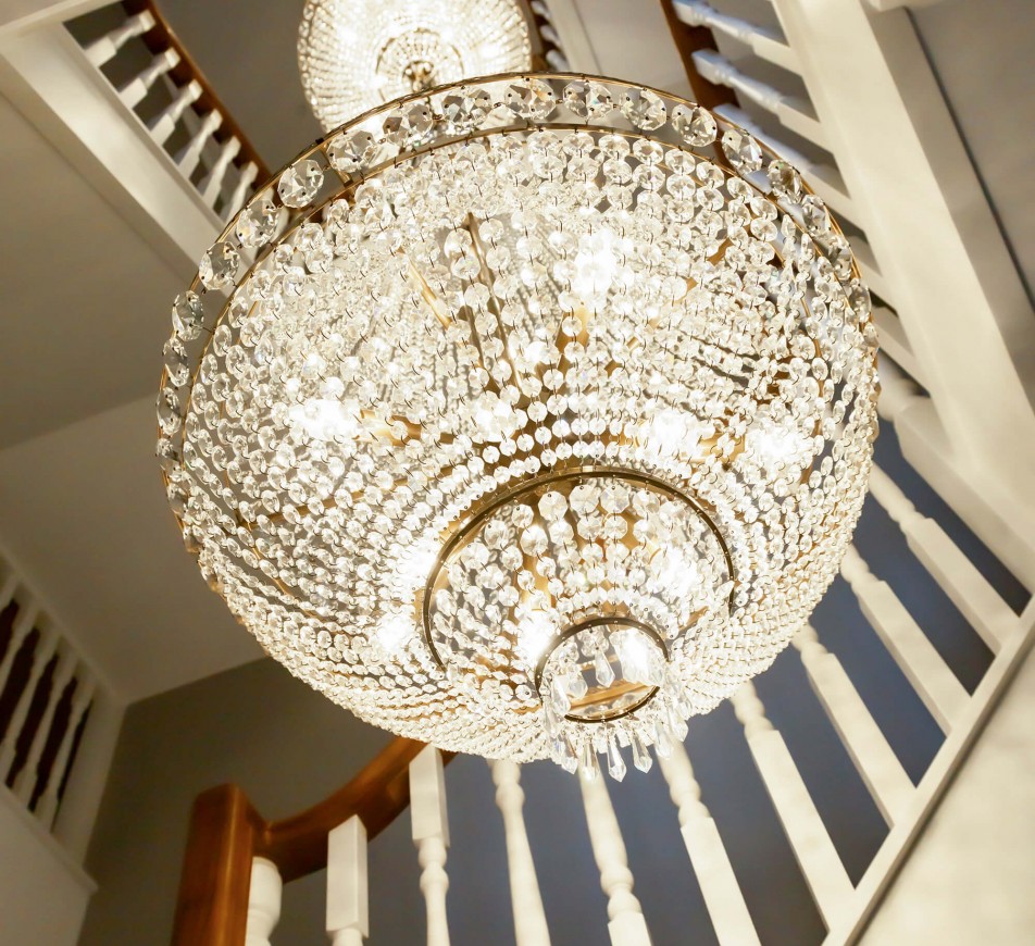 Triple Staircase Lansdown Basket Chandelier