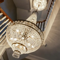 Triple Staircase Lansdown Basket Chandelier