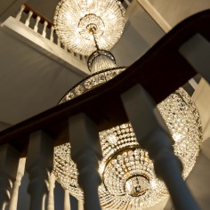 Triple Staircase Lansdown Basket Chandelier