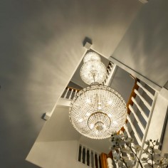 Triple Staircase Lansdown Basket Chandelier