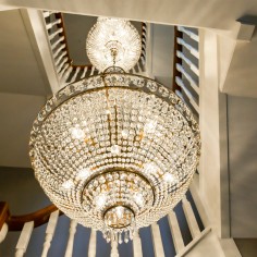 Triple Staircase Lansdown Basket Chandelier