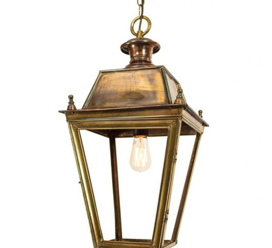 Large Battledown porch lantern Distressed Dark Antique Brass