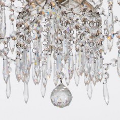 Georgian Crystal Chandelier Belgravia with Large Single Silk Shade