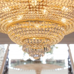 Large Ceiling Crystal Chandelier Gold