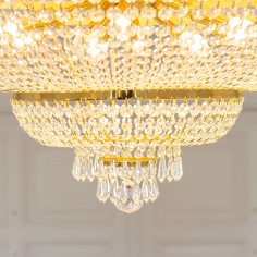 Large Ceiling Crystal Chandelier Gold