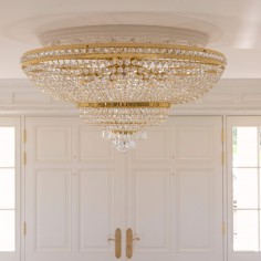 Large Ceiling Crystal Chandelier Gold