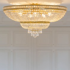 Large Ceiling Crystal Chandelier Gold