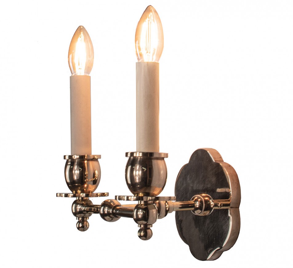 Blossom Brass Sconce Double Antique Brass