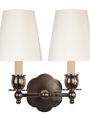 Blossom Brass Sconce Double With a Shade