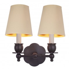 Blossom Brass Sconce Double With a Shade