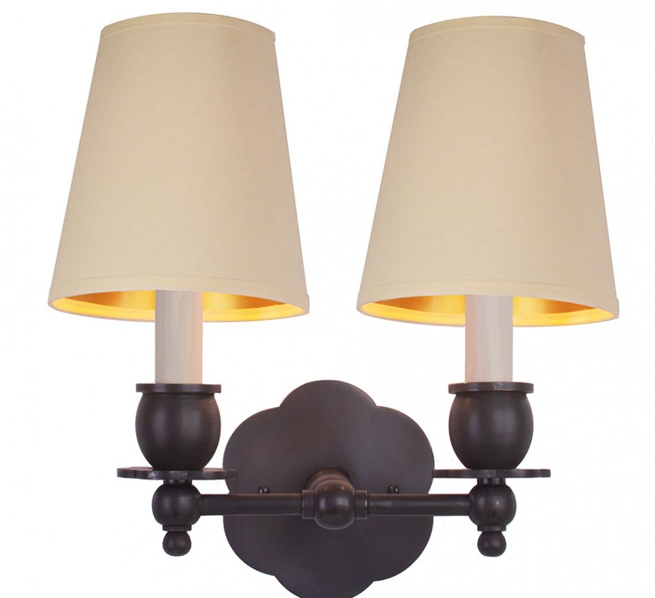 Blossom Brass Sconce Double With a Shade