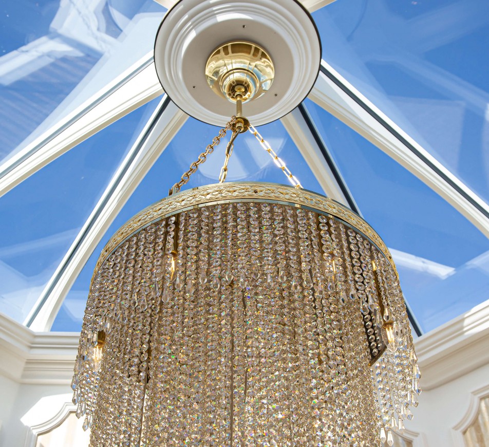 Custom Cascading Crystal Staircase Chandelier