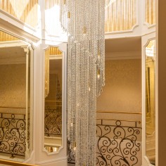 Custom Cascading Crystal Staircase Chandelier