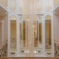 Custom Cascading Crystal Staircase Chandelier