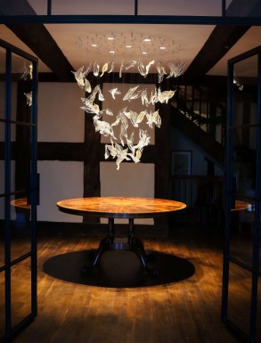 Feathers in the wind Bespoke Lighting Arrangment