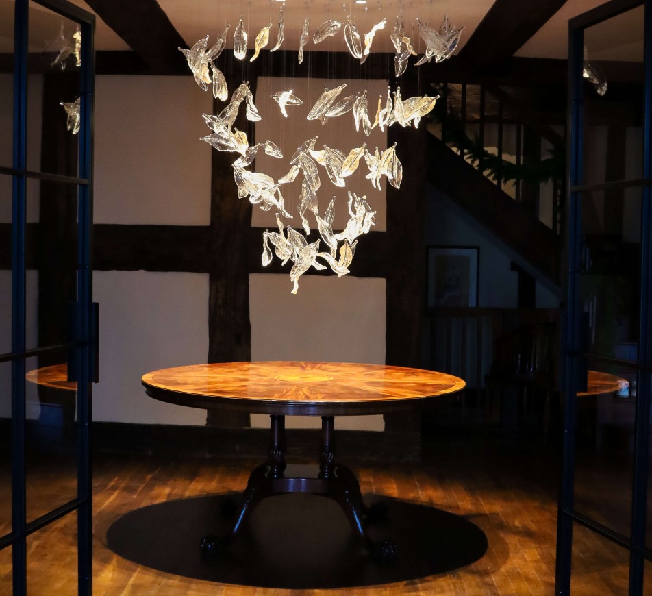 Feathers in the wind Bespoke Lighting Arrangment