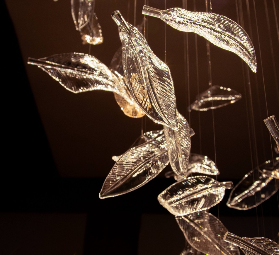 Feathers in the wind Bespoke Lighting Arrangment