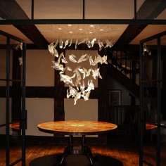 Feathers in the wind Bespoke Lighting Arrangment