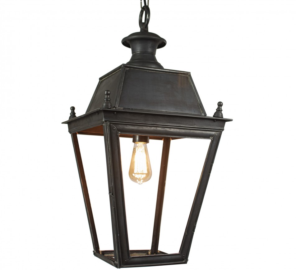 Large Battledown porch lantern Distressed Dark Antique Brass