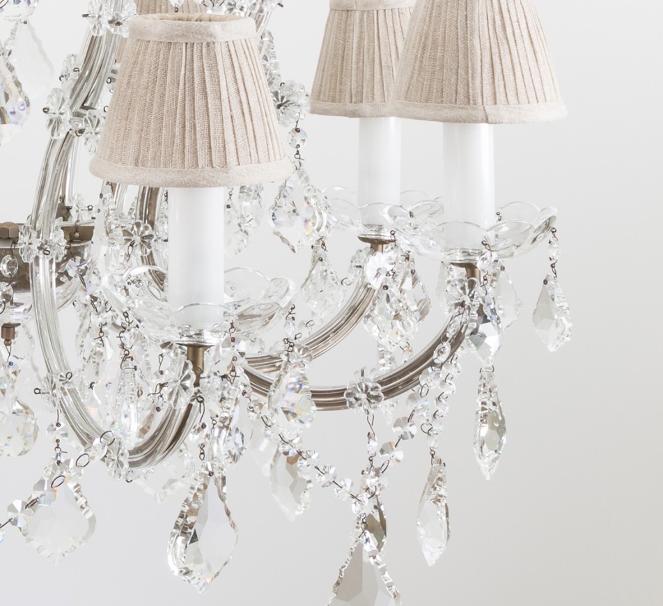 Wellington Large Crystal Chandelier with shades