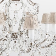 Wellington Large Crystal Chandelier with shades