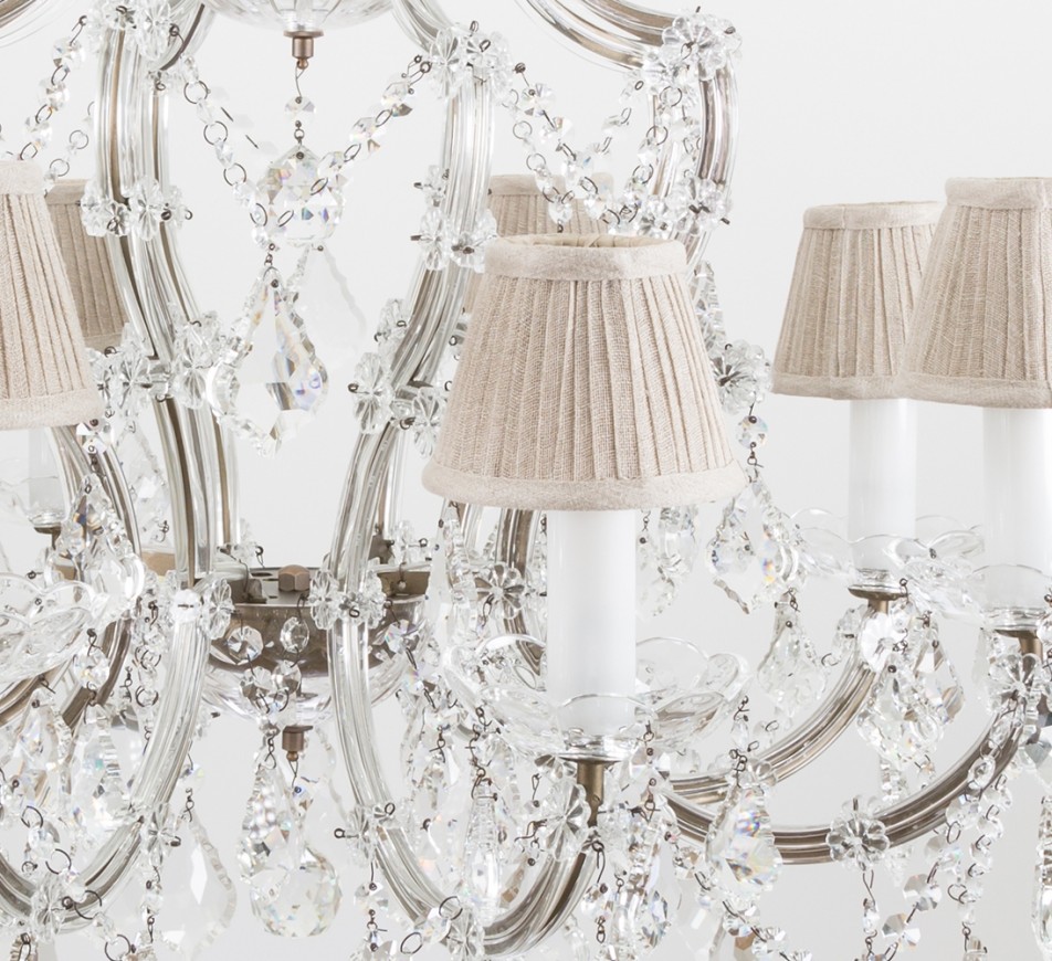 Wellington Large Crystal Chandelier with shades