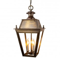 Battletown Hanging Lantern Distressed Antique Brass