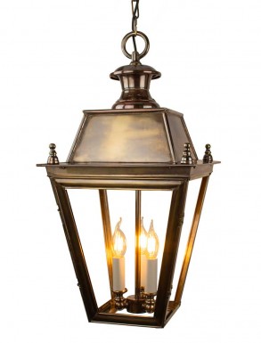 Battletown Hanging Lantern Distressed Antique Brass