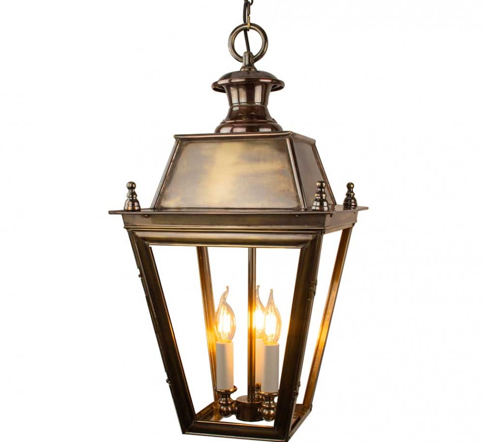 Battletown Hanging Lantern Distressed Antique Brass