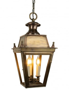 Battledown Hanging Outdoor Lantern 3 Bulbs Distressed Dark Antique Brass