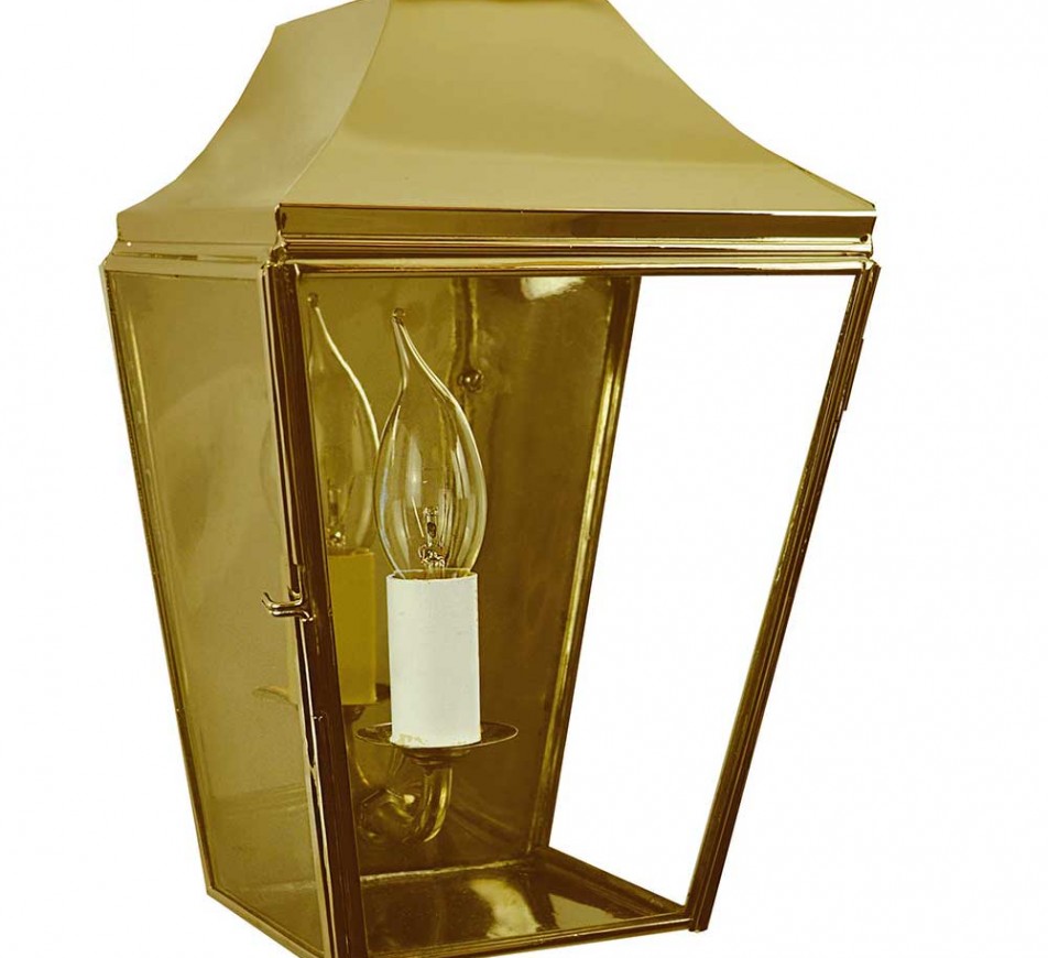 Kemble Outdoor Wall Lantern Small Antique Brass