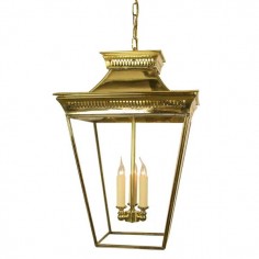 Large Pittville Hanging Lantern Distressed Antique Brass