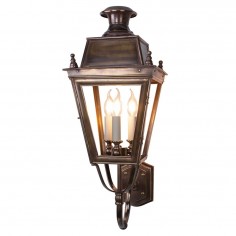 Battledown Wall Lantern Medium (Bottom Wall Mounted) 3 Lights Dark Antique Brass