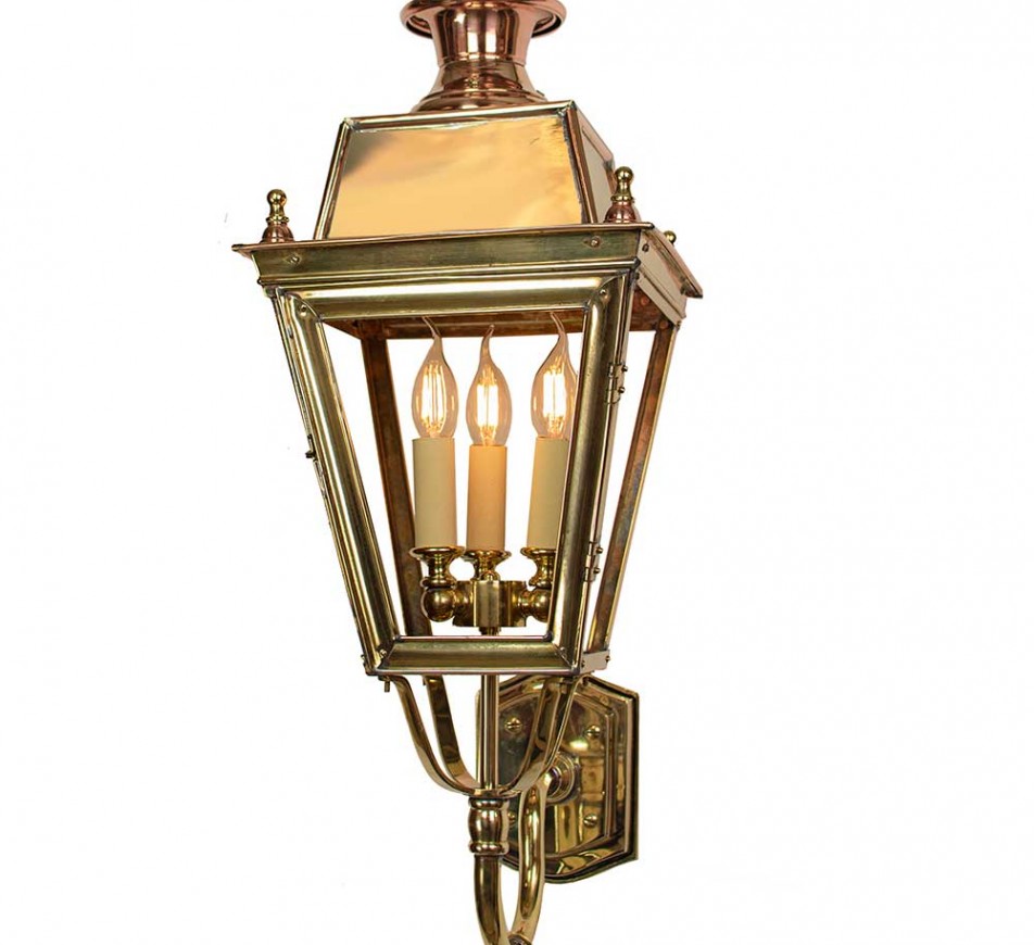 Battledown Wall Lantern Medium (Bottom Wall Mounted) 3 Lights Dark Antique Brass