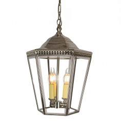 Collins Hanging Lantern 3 Lights Nickel