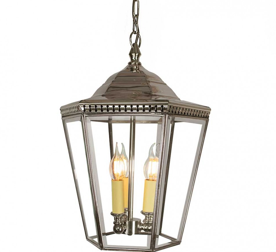 Collins Hanging Lantern 3 Lights Nickel