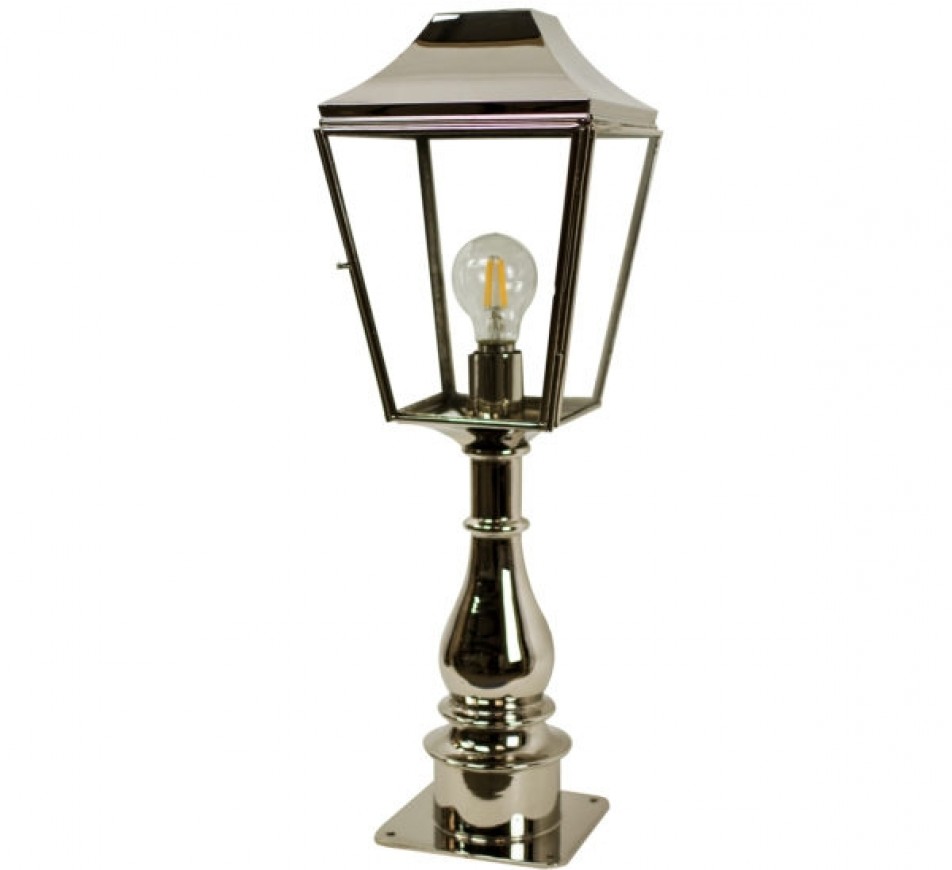 Kemble Pillar Lantern Tall Nickel