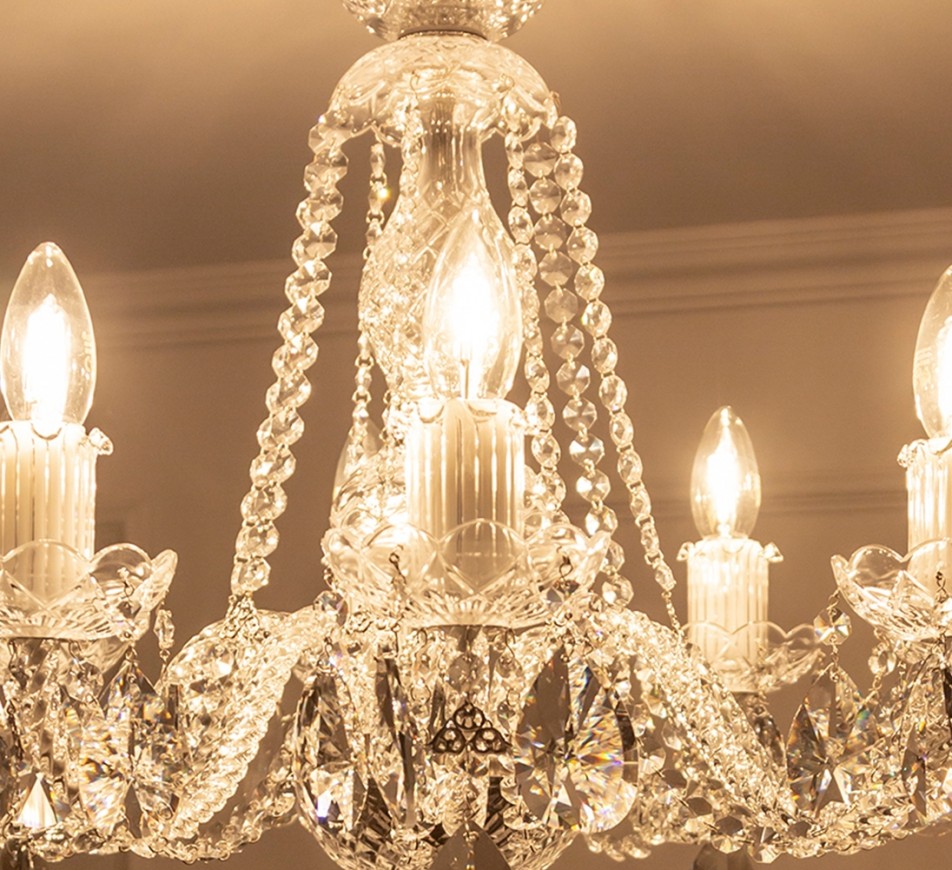 Charlton Crystal Chandelier; 8 arms