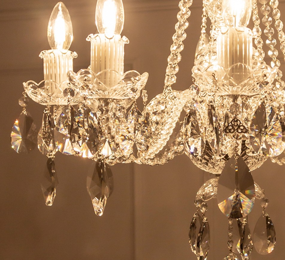 Charlton Crystal Chandelier; 8 arms