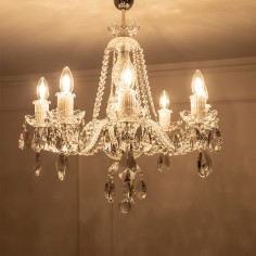 Charlton Crystal Chandelier; 8 arms