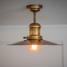 Brent Flush Mounted Pendant Antique Brass